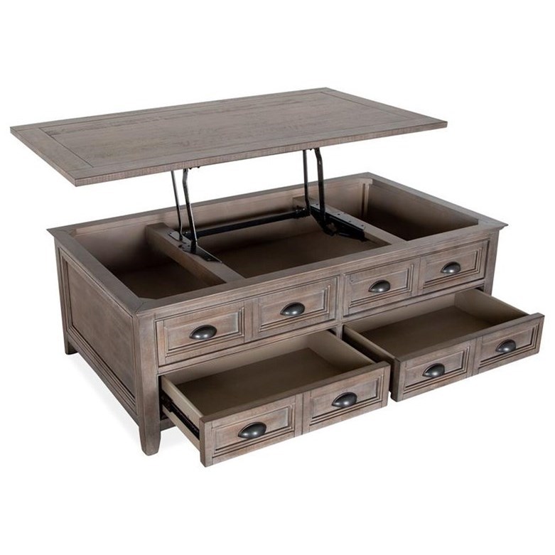 Lift Top Storage Cocktail Table w/Casters